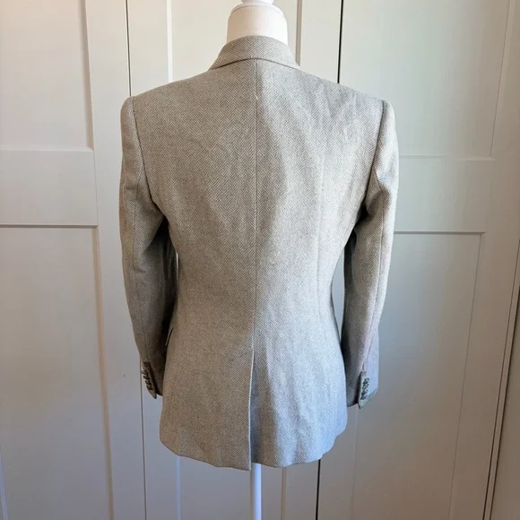 Ralph Lauren Black Label Grey Silk Wool Cashmere Blend Blazer Suede Trim | 10 - Picture 2 of 7